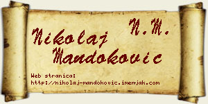 Nikolaj Mandoković vizit kartica